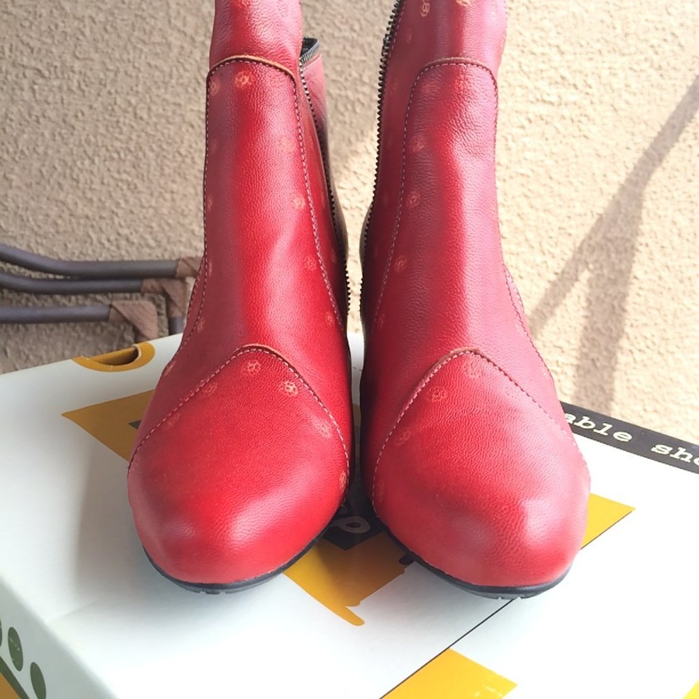 Spring Step Red Booties Chill Red Size 39 (Us 8.5) - image 4
